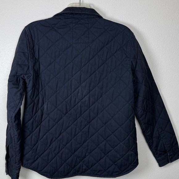 Levis Quilted Shirt Jacket Men Medium Navy Zip Snap Barn Coat Shacket Cotton - Picture 6 of 17